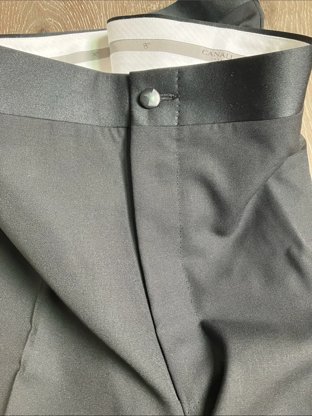 Canali Solid Black Wool Suit